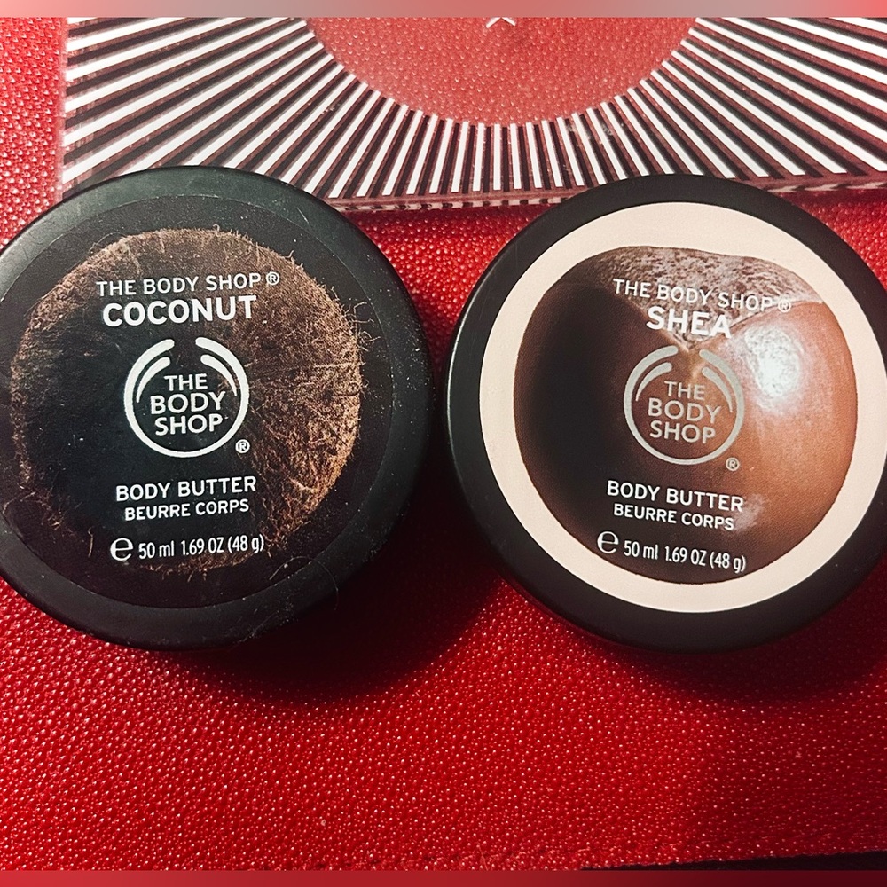 The Body Shop Coconut & Shea Body Butter Duo - Black, Brown, Container of Cream